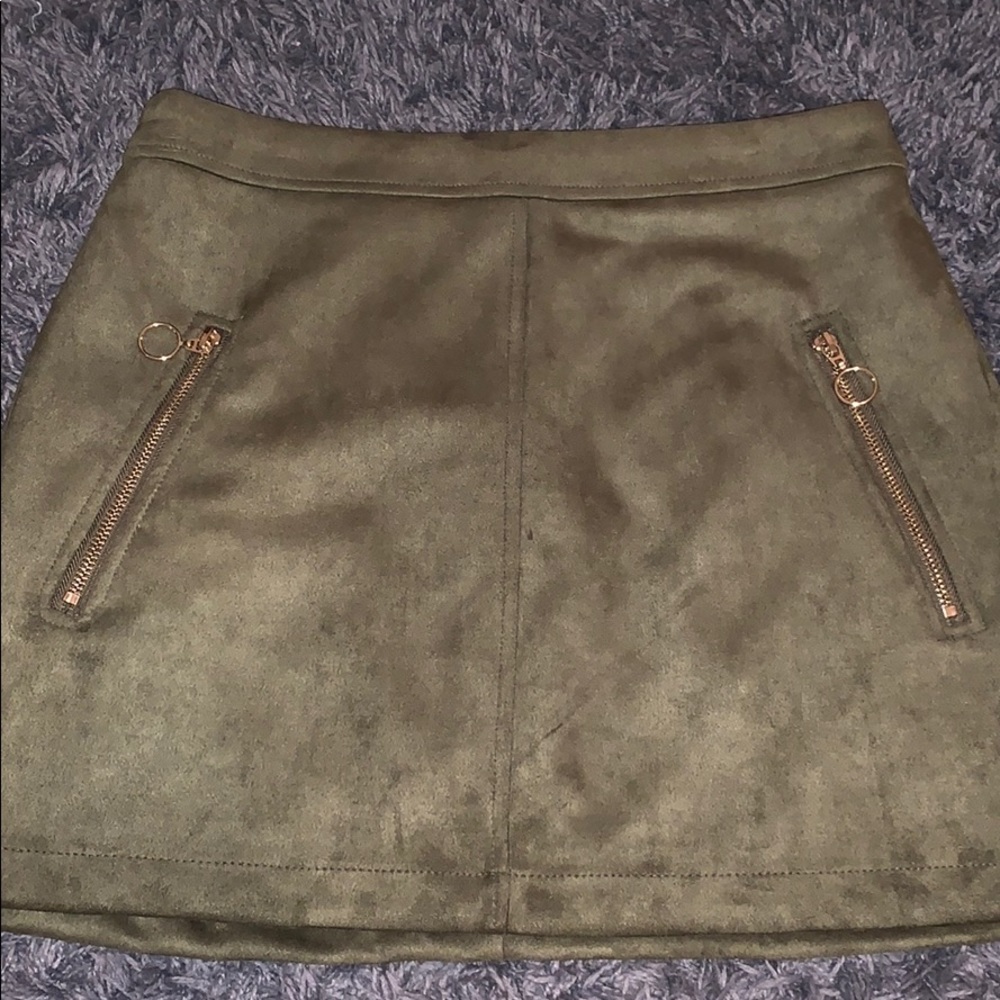 brand new suede green skirt